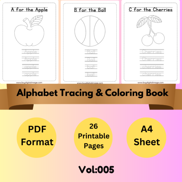 Alphabet Tracking and Coloring Book