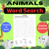 Animals Word Search Puzzle for Kids